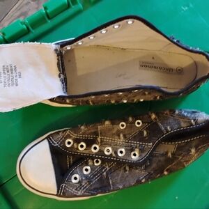 Black Distressed Sneakers